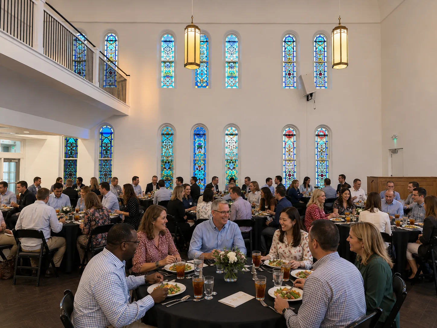A large event underway in the historic ballroom